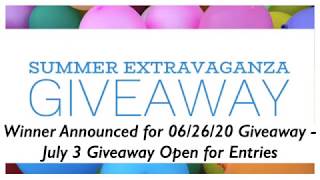 CLOSED Winner Announced for 06/26/20 Giveaway - July 3 Giveaway Open for Entries