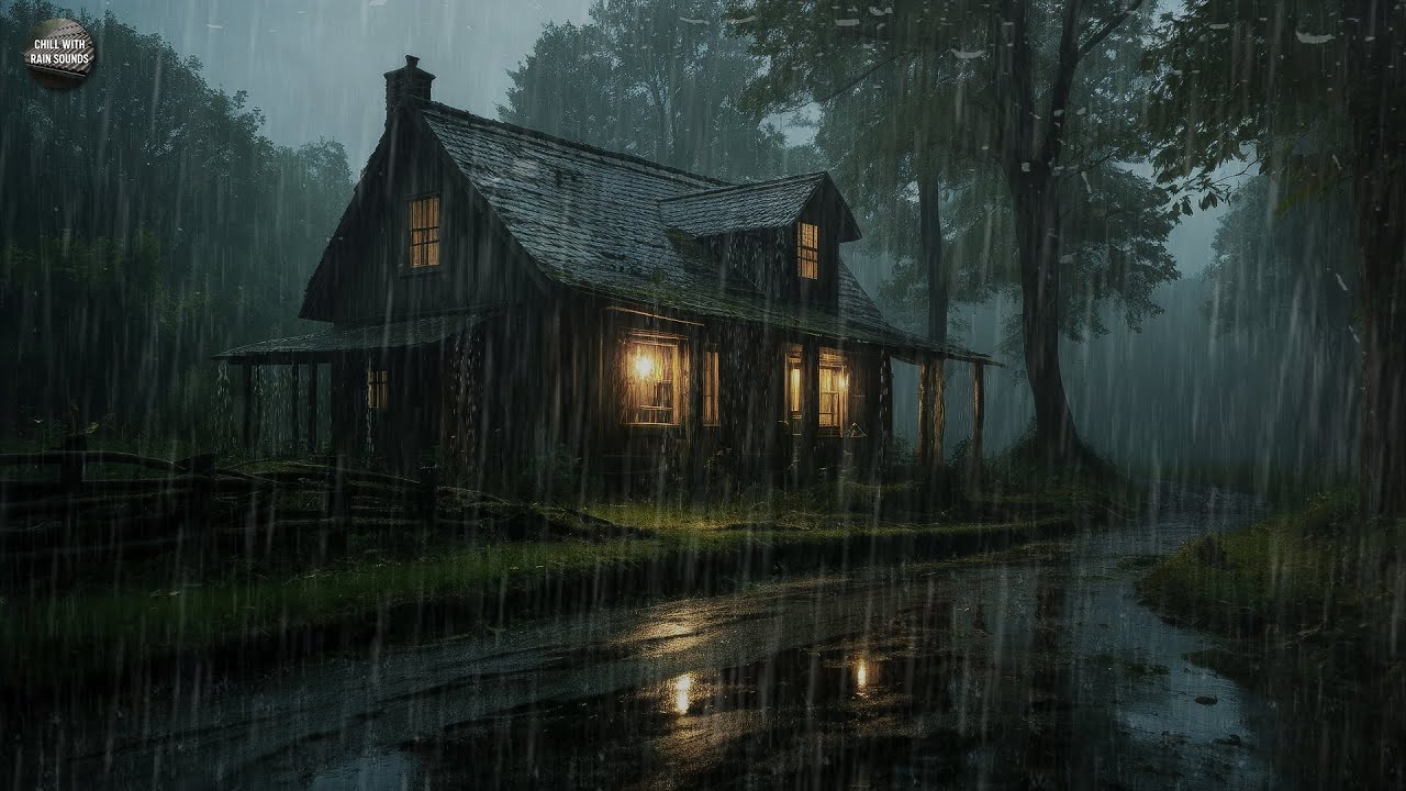 Sleep Instantly in 4 Minutes with Heavy Rain & Campfire, Thunder on Ancient Tent in Forest at Night