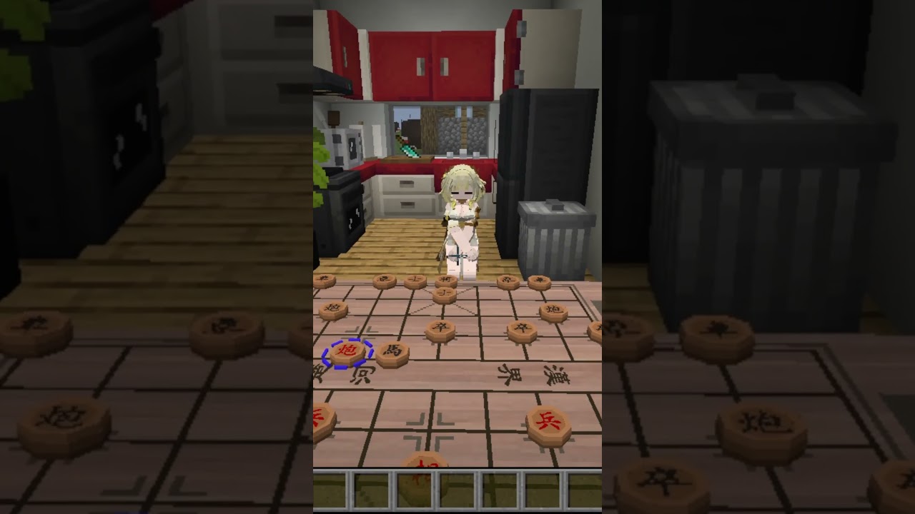 Playing Xiangqi with Aglaea [ Minecraft Yes Steve Model ( YSM ) x Touhou Little Maid 1.20.1 Shorts ]