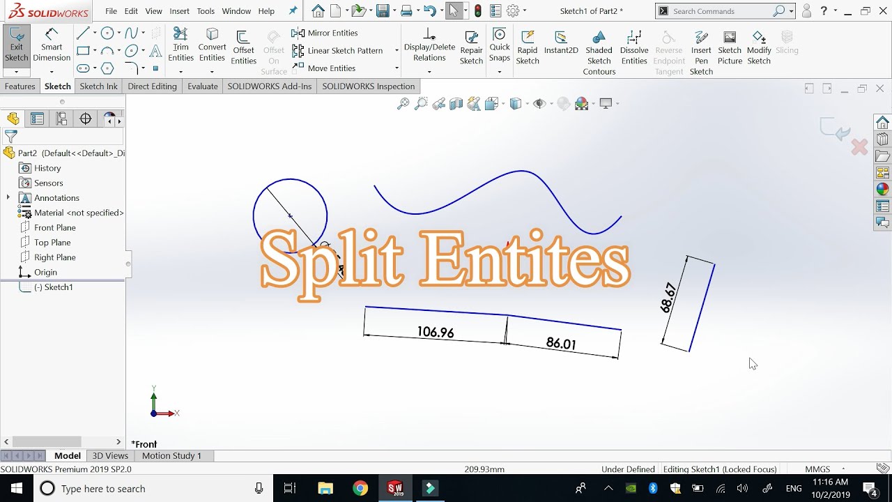 Split Entities Solidworks in Urdu / Hindi | Tutorial 32 - YouTube