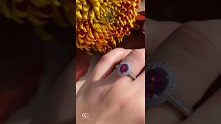 Ruby & Diamond Ruby ring in 18ct White Gold