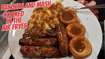 BANGERS AND MASH - Cooked in the AIR FRYER - Ultenic K10 - Sausages, Mash, Yorkshire Pudding & Gravy