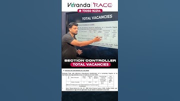 🚂 TOTAL VACANCIES FOR RRB SECTION CONTROLLER EXAM 2025 🚨 BY VIJAY RAGHUL