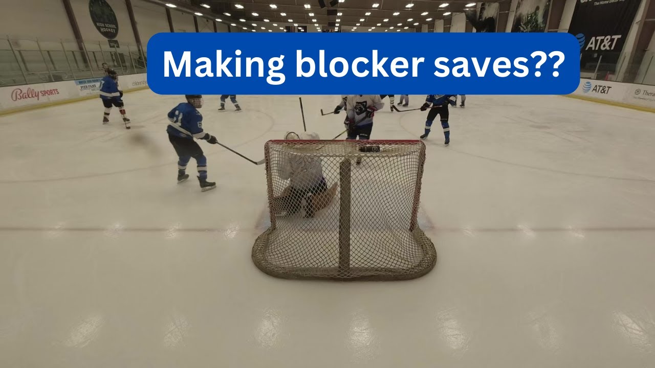 Making blocker saves...kind of?.. Watch to find out. . goalie view