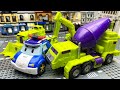 Transformers Stop motion & Lego City Prison Break: Excavator, Mixer Truck, Bulldozers Robot Car Toys