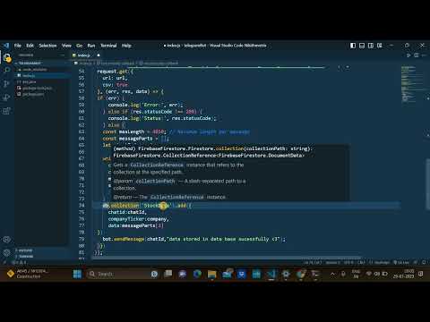 Integrating telegramBot with database(firebase) using nodejs
