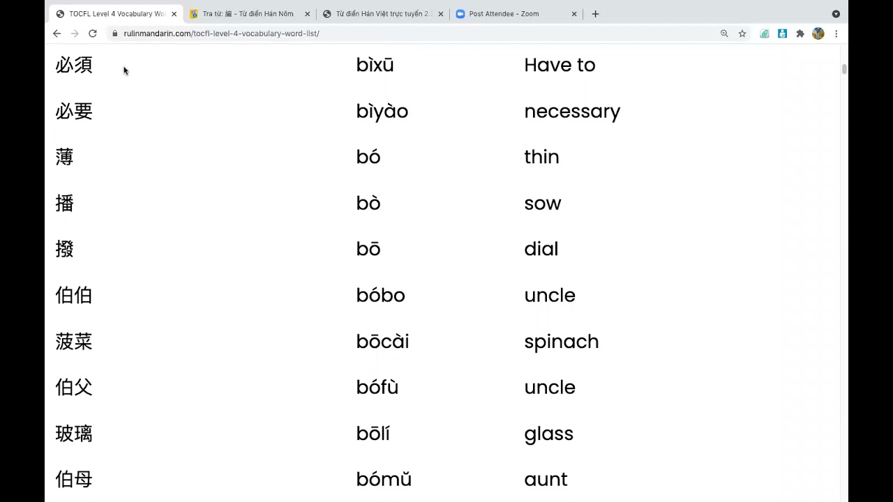 Tocfl Level4 vocabulary P1 - Learn Mandarin with MytrangSun