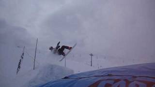 First Back Flip on a Snowboard (Air Bag)