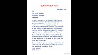 Professional job application format with clean presentation and confident writing skills#viralvideo