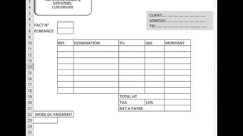 EXCEL: REALISER UNE FACTURE AVEC LA FONCTION RECHERCHEV
