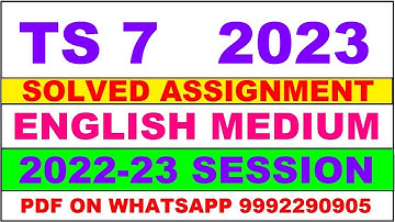 ts 7 solved assignment 2022-23 | ts 7 solved assignment in english 2022-2023 | ts 7 2023