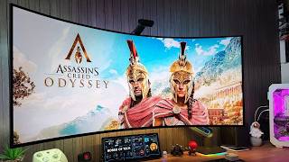 Assassins Creed Odyssey looks STUNNING on 45inch LG UltraGear Gx9 OLED 5120x2160 Max Settings