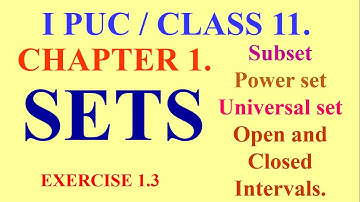 # Sets #  I PU/Class 11 Maths Chapter 1 Subset Power set Universal set Intervals # Exercise 1.3 #