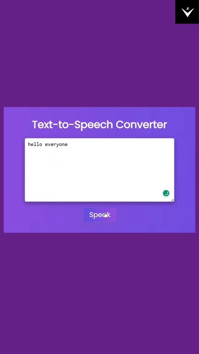How To Make Text To Voice Converter Using JavaScript | Text To Speech ...