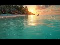 3 Hours Relaxing Piano with Ocean Waves and Fireplace 🔥 Cozy Night Ambience for Sleep