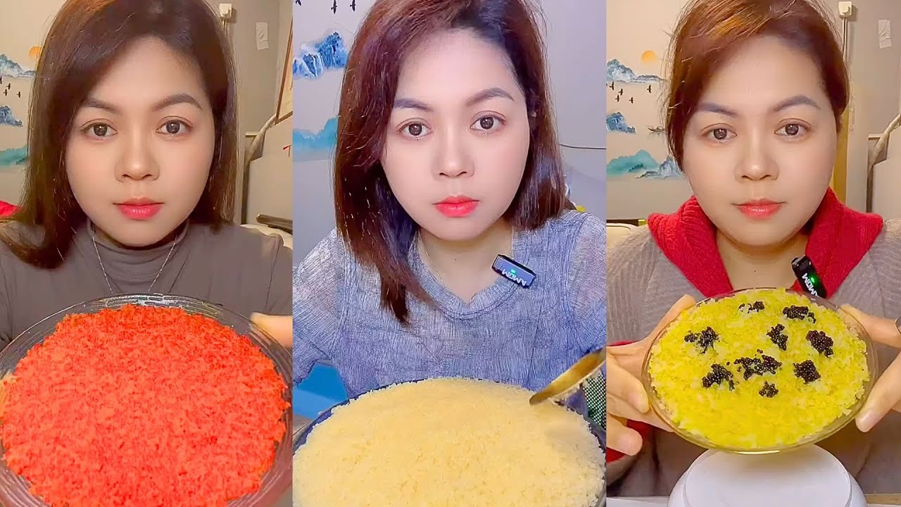 Chinese Colorful Fish Roe ASMR | Layered Seafood Eating Sounds