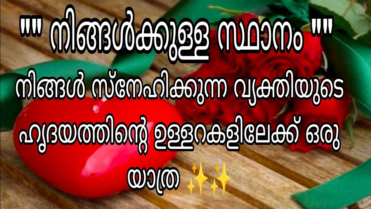 നിങ്ങൾ സ്നേഹിക്കുന്ന വ്യക്തിയുടെ ഹൃദയത്തിന്റെ ഉള്ളറകളിലേക്ക് ഒരു യാത്ര ✨✨ 