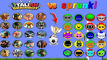 Italian Brainrot vs Sprunki Incredibox FootBall Tournament in Algodoo