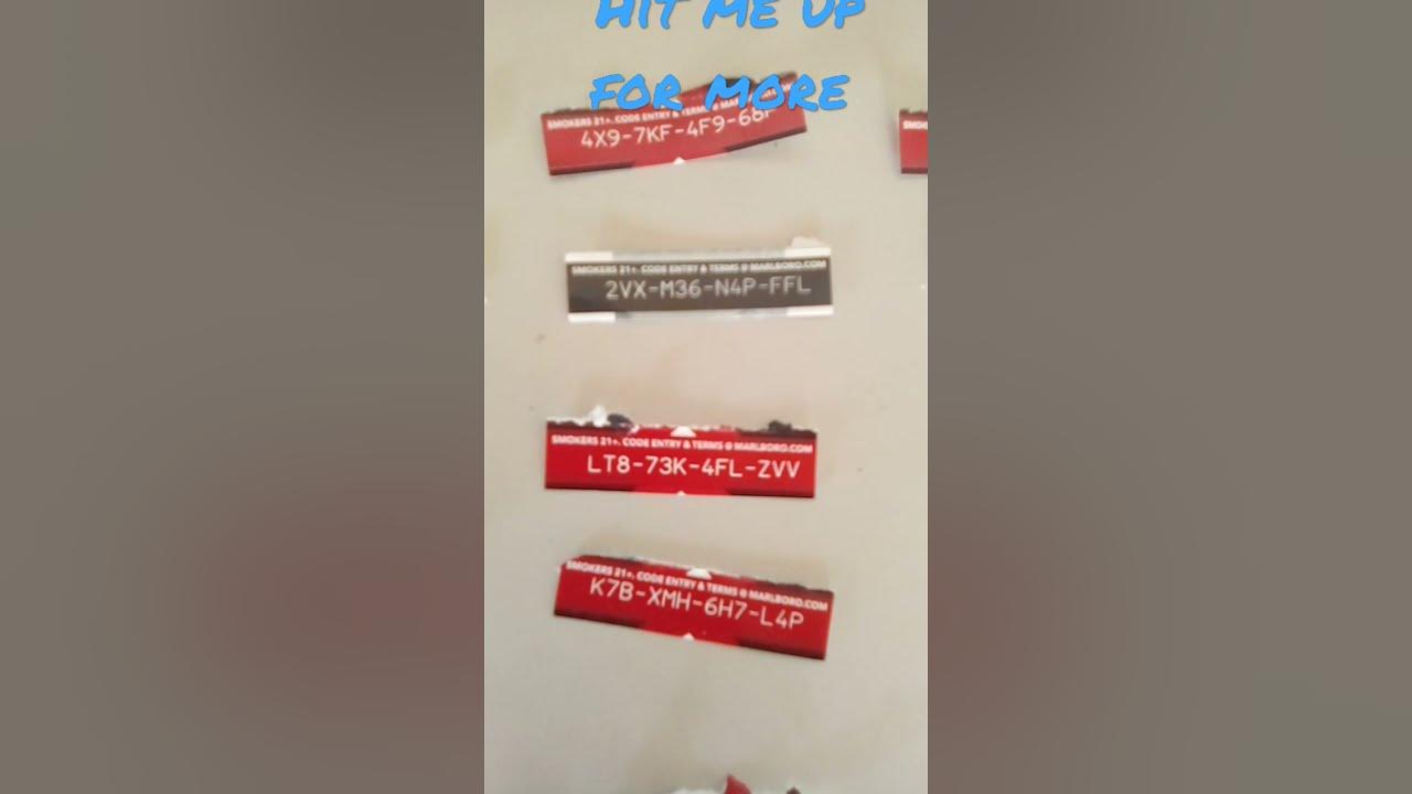 Free Marlboro pack codes YouTube