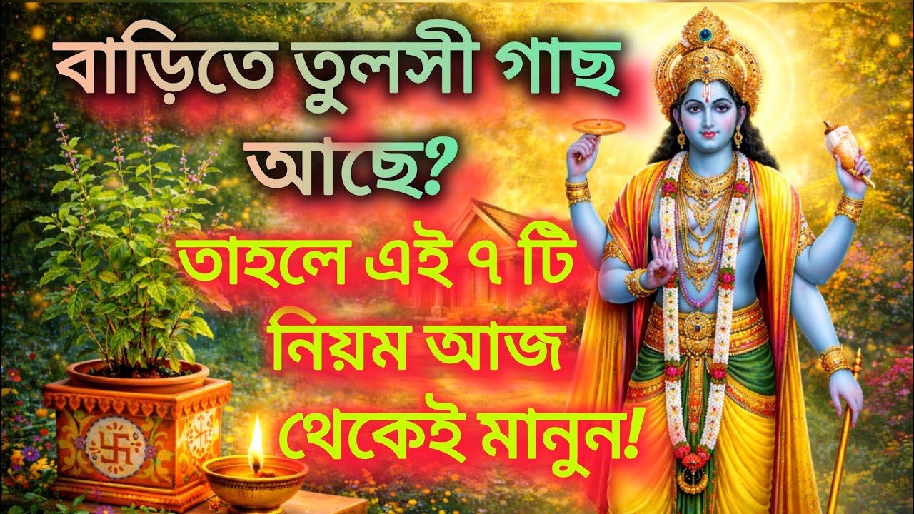 🕉️বাড়িতে তুলসী গাছ আছে? আজই মানুন এই ৭টি গোপন নিয়ম | Vishnu Kripa & Tulsi Niyom🪔🎀
