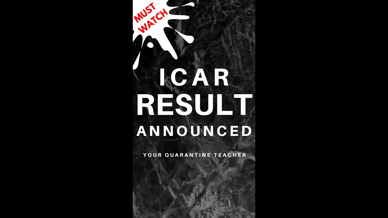 NTA ICAR 2020 RESULT ANNOUNCED 