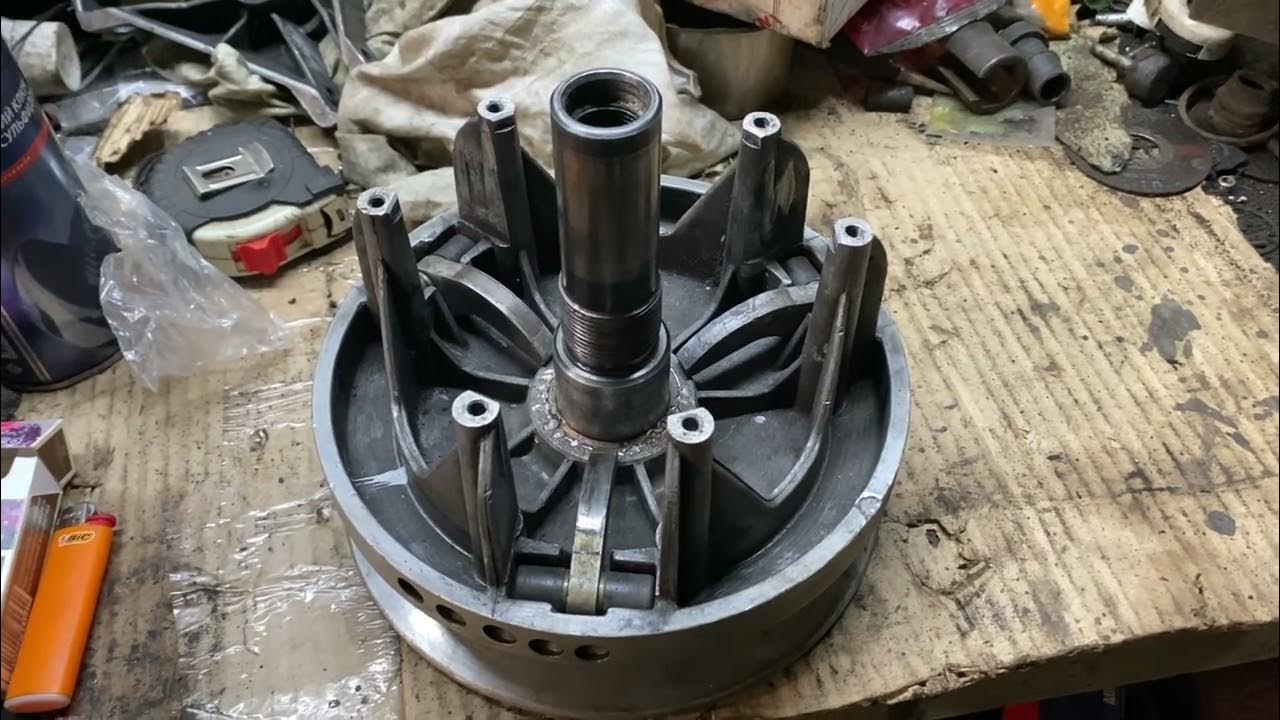 Ведущий вариатор снегохода Рысь. - YouTube