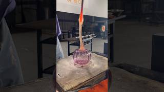 Glass moved so fast when it’s 2000 degrees! #shorts #satisfying #glassblowing #pumpkin