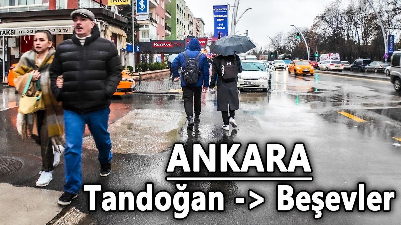 Yağmurda Beşevler'e Yürüyüş Turu | Ankara 4K Walking Tour in the Rain