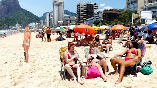 Beach Walk 2024 Rio de Janeiro BRAZIL 🇧🇷 BIKINI GIRLS 🏖️ very hot