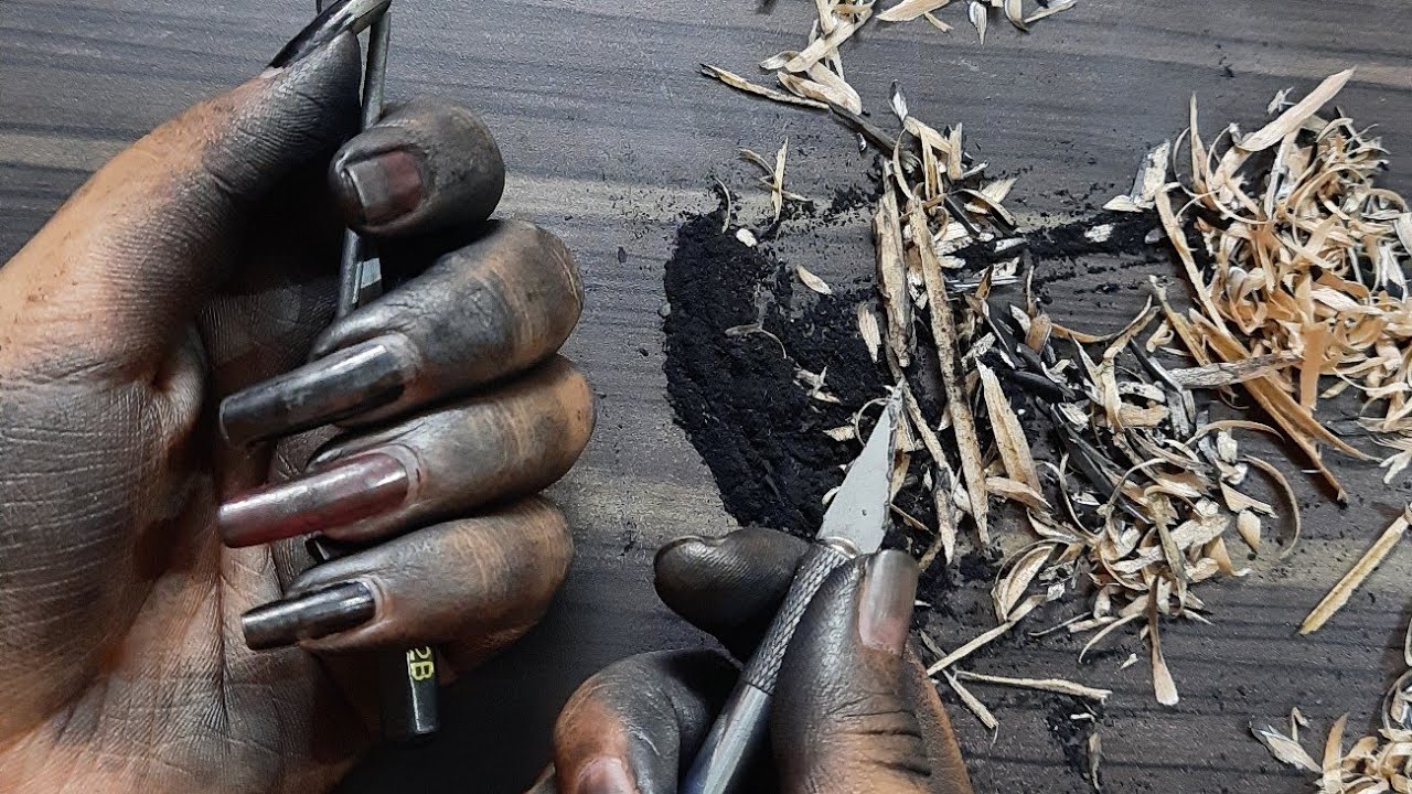 Carving on 12B Pencil  live