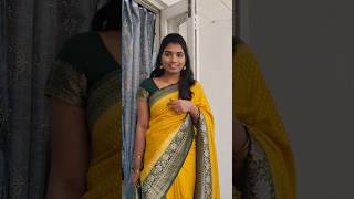 1st outfit of sravana sukravaram💛 | Traditional yellow saree look #traditionallook #sravanamasam