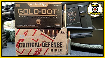 AR-15 Critical Defense vs Gold Dot!...223 Ammo Ballistic Gel Test!