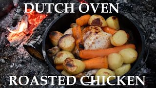 Dutch Oven Whole Roasted Chicken // Succulent Bushcraft Cooking