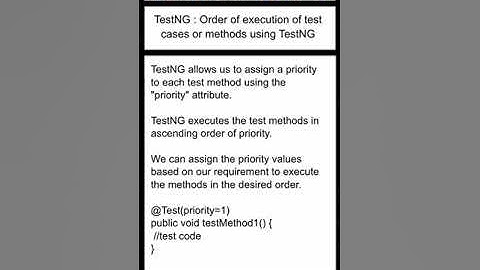 TestNG : SELENIUM : JAVA : Order of execution of test cases or methods using TestNG