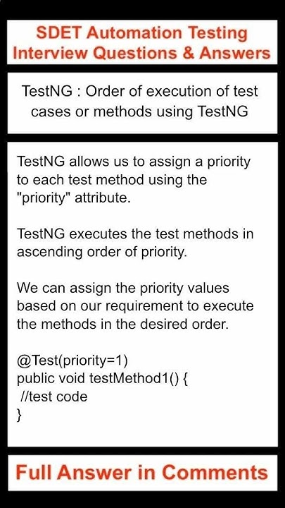 TestNG : SELENIUM : JAVA : Order of execution of test cases or methods ...