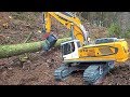 RC LIEBHERR EXCAVATOR R970 SME FALLS A TREE! MAZ 537 RC HAND WORK! MAN KAT1 EXTREME! BEST RC TOYS