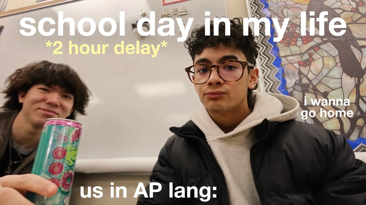 school day in my life as a junior *2 hour delay* | AP classes, dunkin, friends, + school vlog