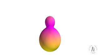 A superposition of two orbitals of the hydrogen atom, 1s and 2p₀