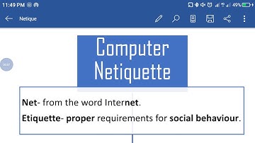 SEM1 NETIQUETTE (COMPUTER ETHICS)