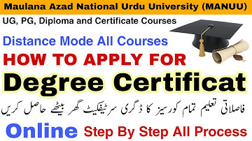 How to apply Distance Mode Students Degree Certificate | MANUU | B.A | M.A | #RizwanZahir