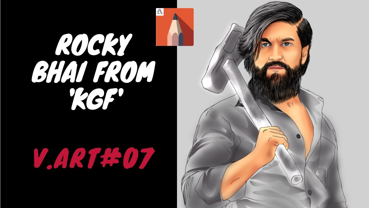 'Rocky Bhai' From KGF | V.Art - 07 | #yash #vexelart #