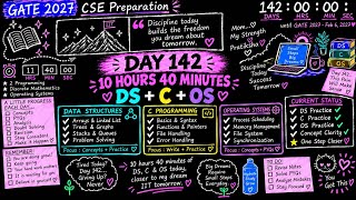 Full GATE 2027 CSE Preparation | Day 190 | 10 Hours 40 Minutes Study | DS + C + OS 🔥 📖📚📖 Guide