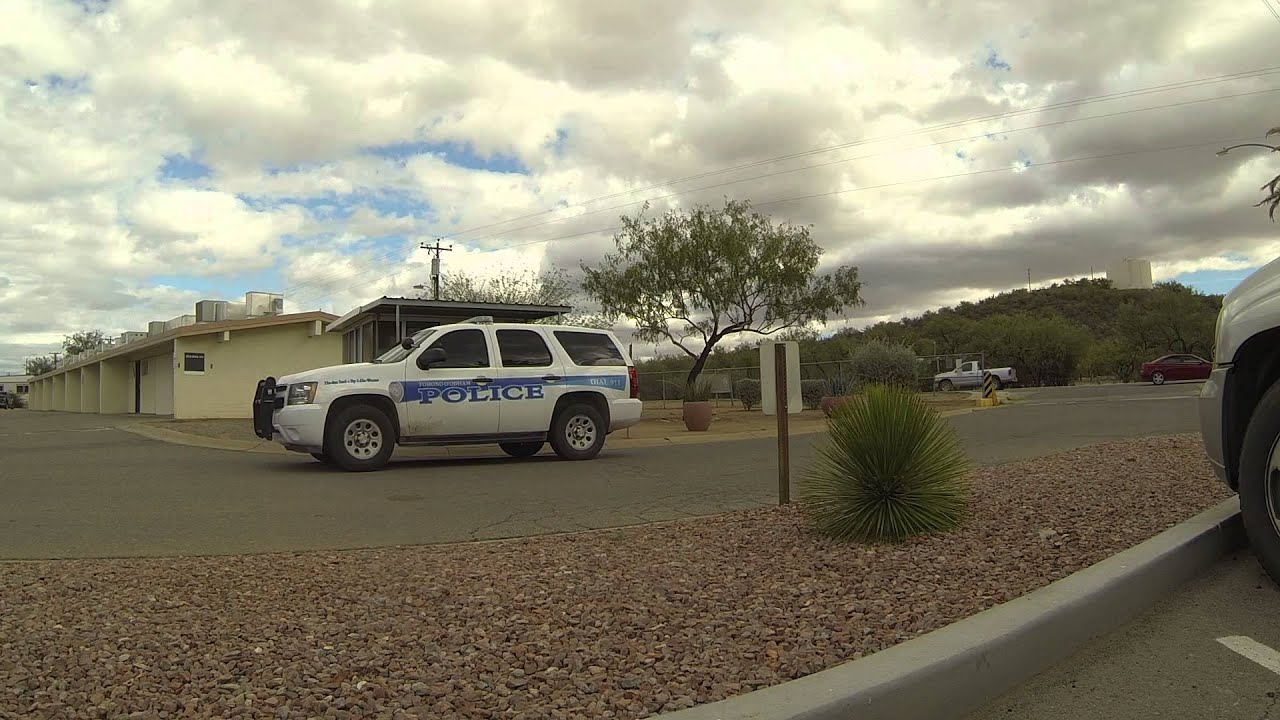 Tohono O'odham Police enter Security Gate at the Sells Indian Hospital