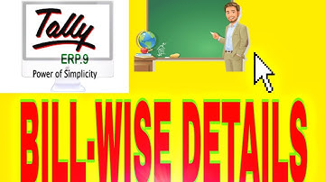 Tally ERP 9 BILL WISE DETAILS PART 1