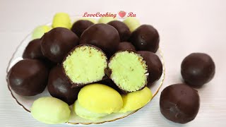 Delicate truffles Lime - Coconut | Round candies at home