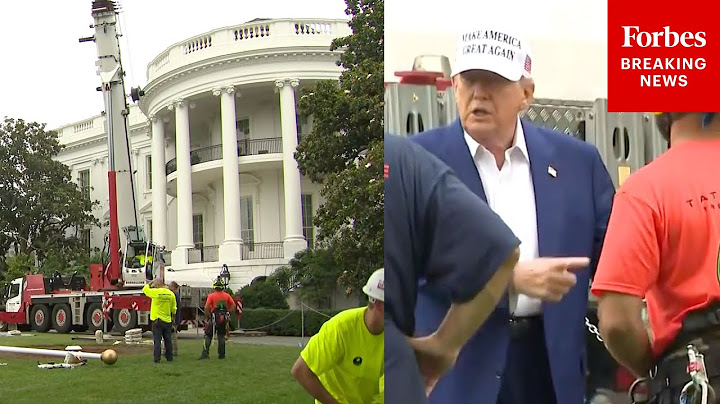JUST IN: President Trump Joins Workers As New Flagpole Is Raised At The White House