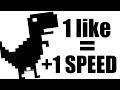 Playing Chrome Dinosaur game, Every LIKE makes it Faster (World Record 1 YEAR)