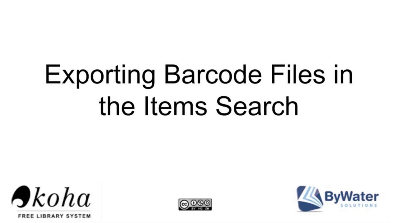 Barcode Export Video - YouTube