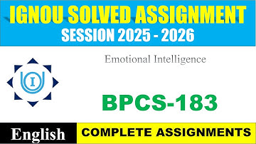 BIGNOU BPCS 183 Solved Assignment 2025-2026 | English Medium | Download PDF | IGNOU Students Portal