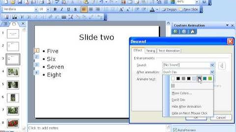 PPT2003: Set the focus on each bullet using animation